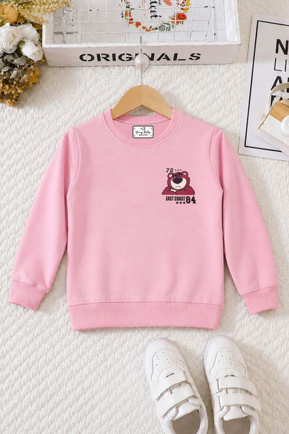 506 - Pink - Girls Sweatshirt | 280 - 300 GSM Premium Cotton Fleece