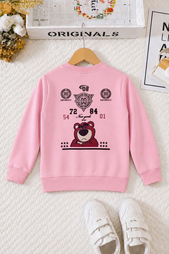 506 - Pink - Girls Sweatshirt | 280 - 300 GSM Premium Cotton Fleece