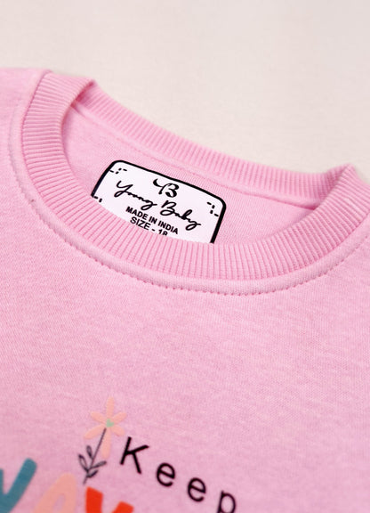 525- Pink  - Infant cord set | 280-290 GSM Premium  Cotton Fleece