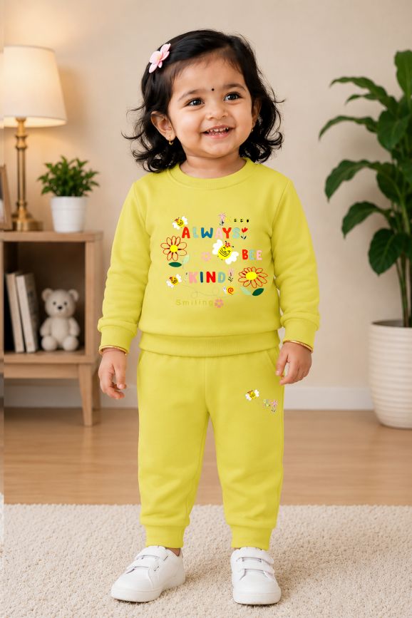 525 - yellow Green - Infant cord set | 280-290 GSM Premium Cotton Fleece