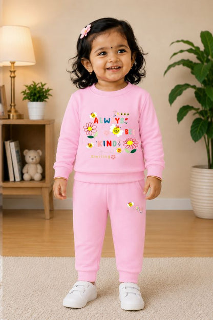 525- Pink  - Infant cord set | 280-290 GSM Premium  Cotton Fleece