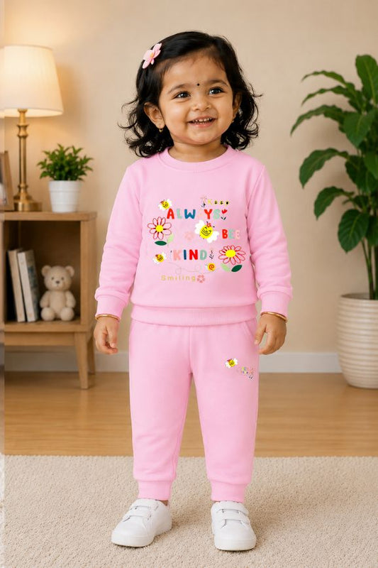 525- Pink  - Infant cord set | 280-290 GSM Premium  Cotton Fleece