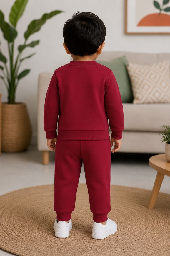 526 - Mahroon - Infant cord set | 290 GSM Premium cotton Fleece