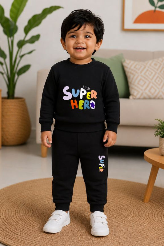 526 - Black - Infant cord set | 280 - 290  Gsm Premium cotton Fleece