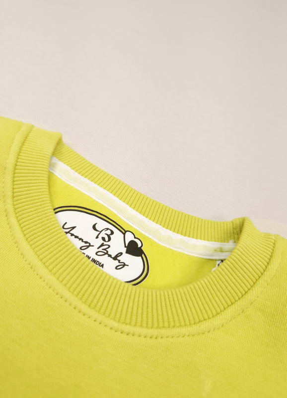 528- Yellow Green  - Infant cord set | 280 - 290 GSM Premium Cotton Fleece