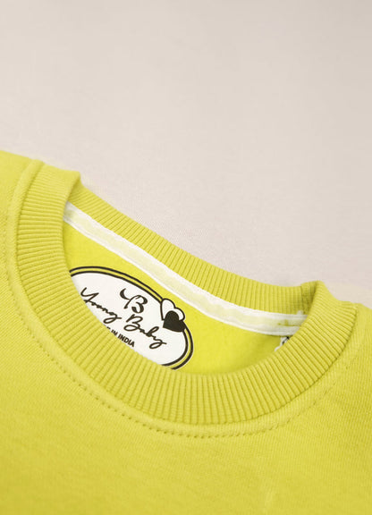 528- Yellow Green  - Infant cord set | 280 - 290 GSM Premium Cotton Fleece