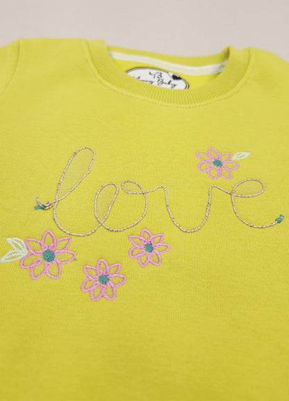 528- Yellow Green  - Infant cord set | 280 - 290 GSM Premium Cotton Fleece