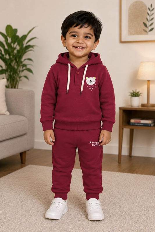 540 - Mahroon - Infant cord set | 280 - 290 GSM Premium Cotton Fleece