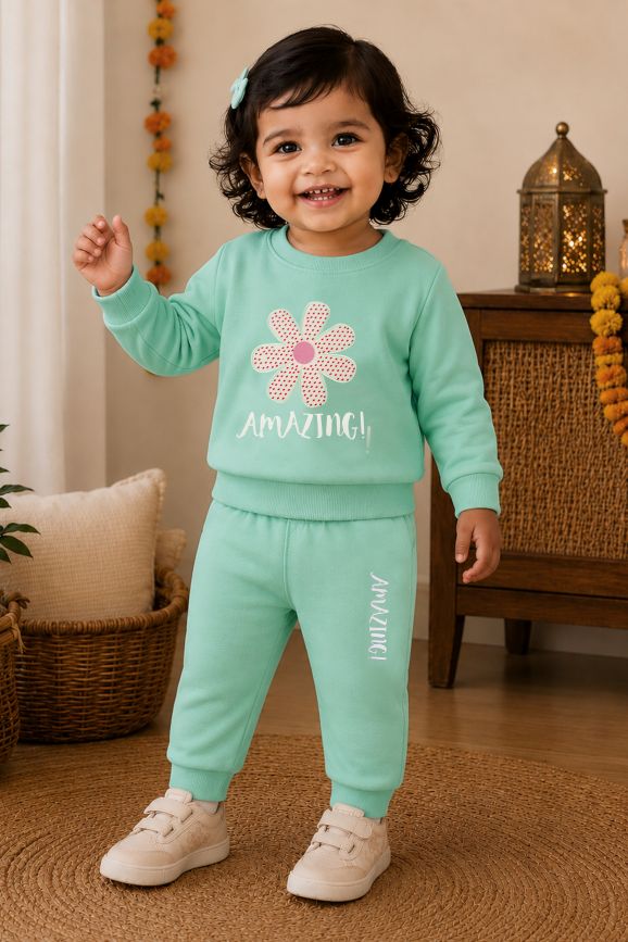 542 - Aqua Green - Infant cord set | 280 - 290 GSM Premium Cotton fleece