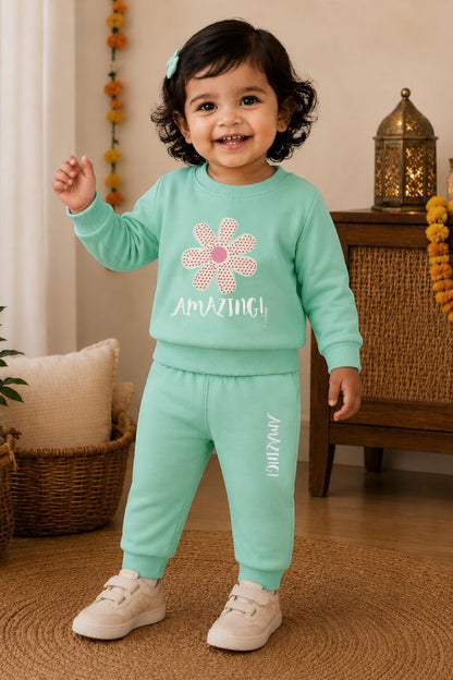 542 - Aqua Green - Infant cord set | 280 - 290 GSM Premium Cotton fleece
