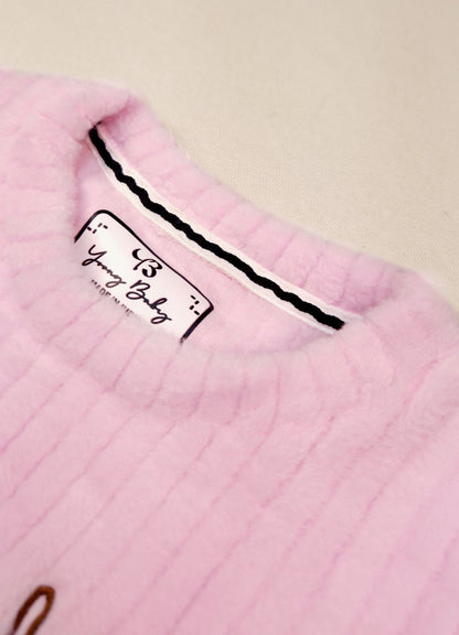 544 - Pink - 🐧 Infant Pink Penguin Embroidered Cozy Set| 320 - 340 GSM Imported Soft Fabric