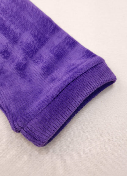545 - Purple - Infant Sweet Cloud Dreams – Embroidered Ribbed Cord Set | 320 - 340 GSM Imported Soft Fabric