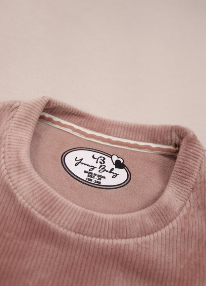 546 - Onion - Infant Kitty Embroidered Co-Ord Set cord set | 320 - 340 GSM  Imported Soft Fabric