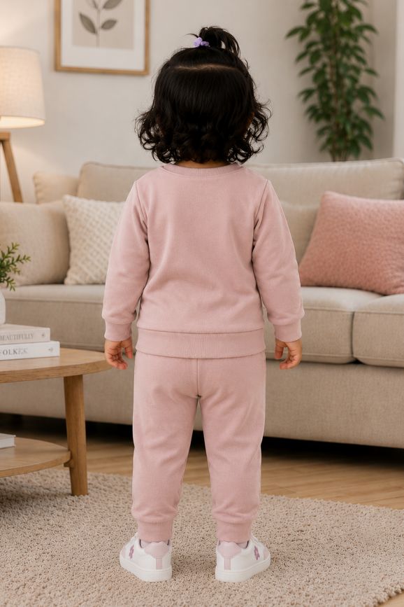546 - Onion - Infant Kitty Embroidered Co-Ord Set cord set | 320 - 340 GSM  Imported Soft Fabric