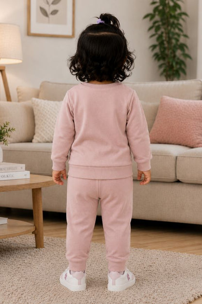 546 - Onion - Infant Kitty Embroidered Co-Ord Set cord set | 320 - 340 GSM  Imported Soft Fabric