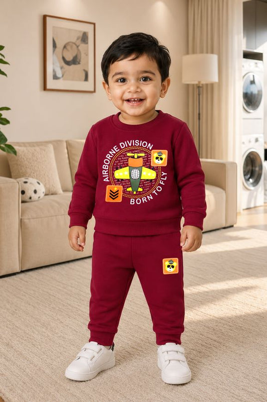 582 - Maroon - infant cord set | 280 - 290 GSM Premium Cotton Fleece