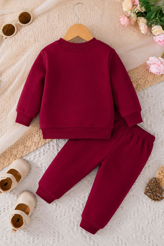 582 - Maroon - infant cord set | 280 - 290 GSM Premium Cotton Fleece