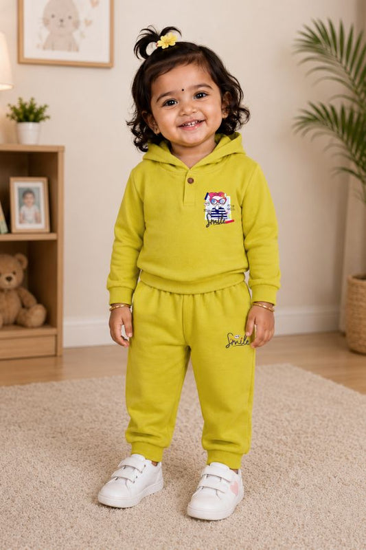 652 - Yellow Green  - infant cord set | 280 - 290 GSM Premium Cotton fleece