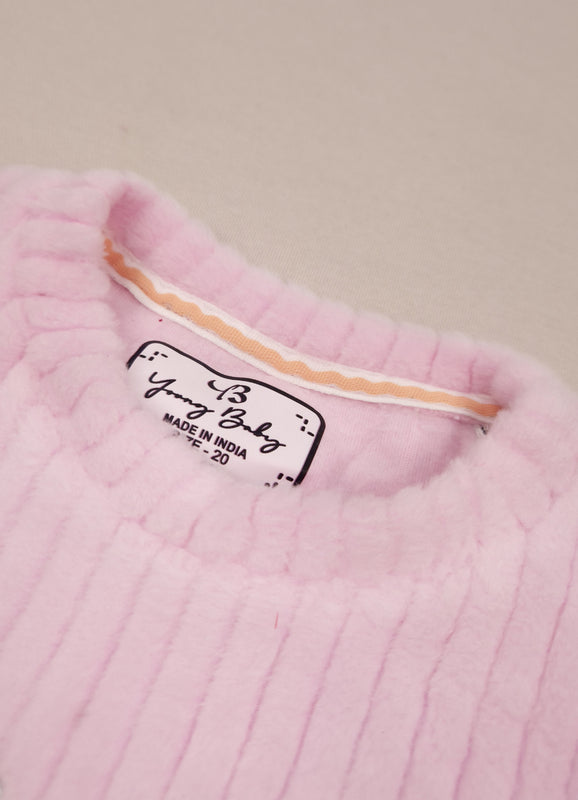 671 - Pink - infant cord set | 320 - 330 GSM Imported Soft Fabric