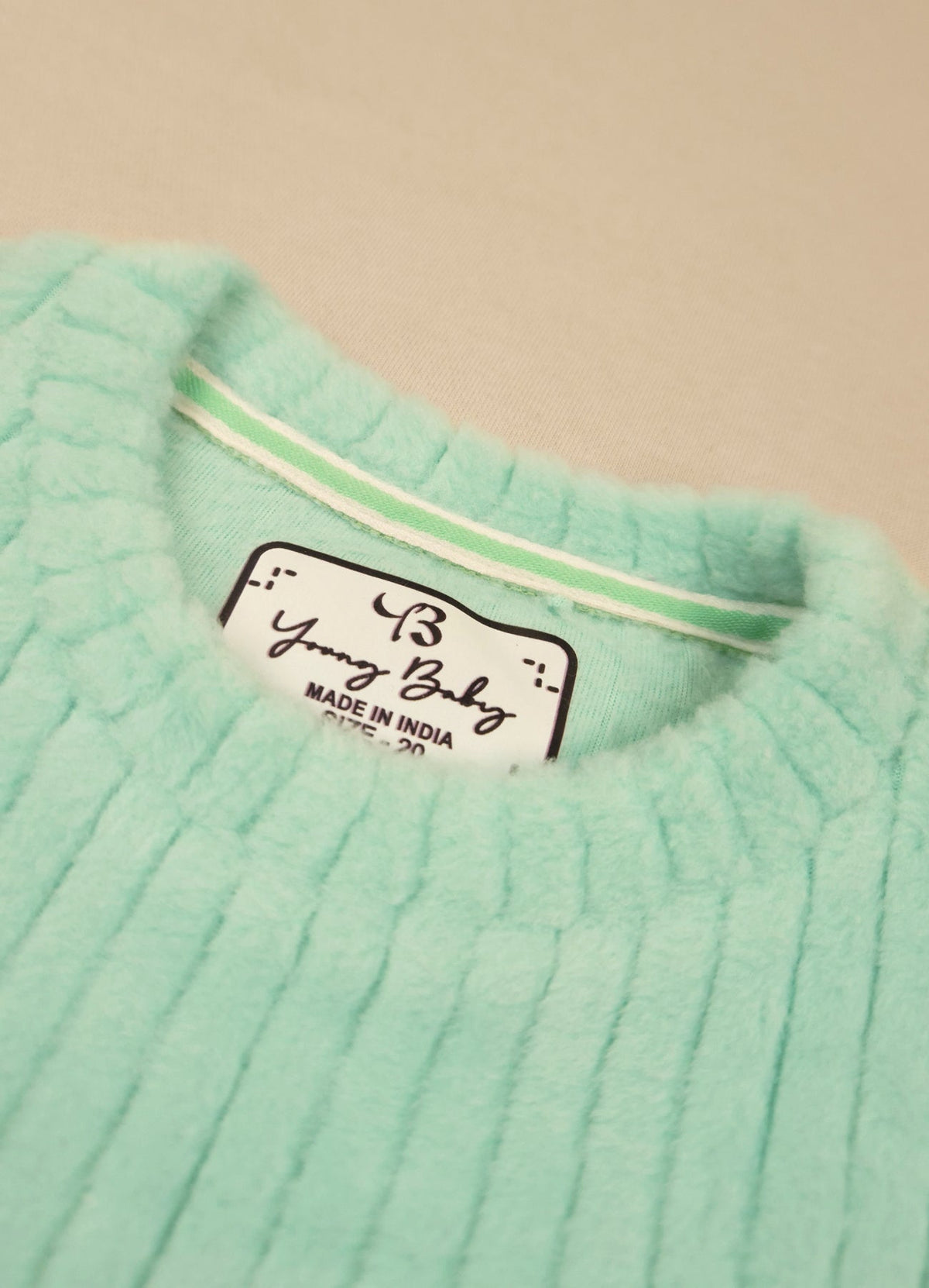 671 - Aqua Green - infant cord set | 320 - 330 GSM Imported Soft Fabric