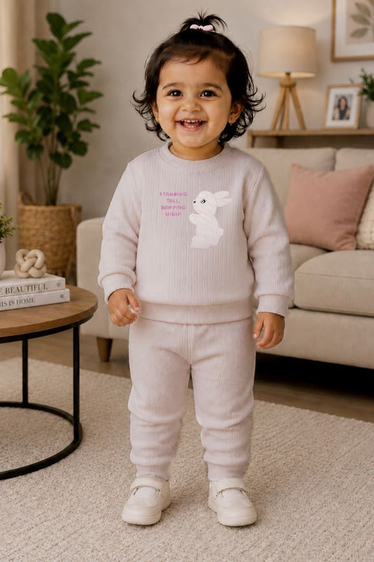 671 - Grey - infant cord set | 320 - 330 GSM Imported Soft Fabric