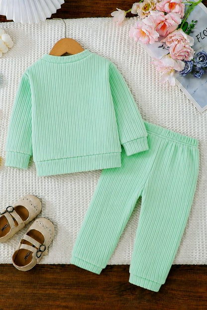 671 - Aqua Green - infant cord set | 320 - 330 GSM Imported Soft Fabric
