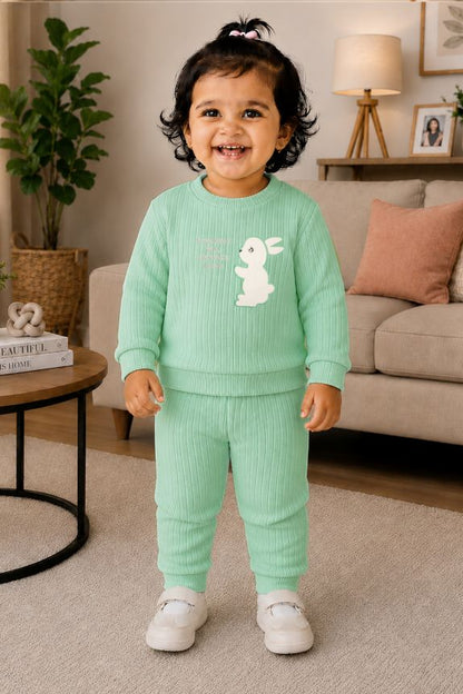 671 - Aqua Green - infant cord set | 320 - 330 GSM Imported Soft Fabric