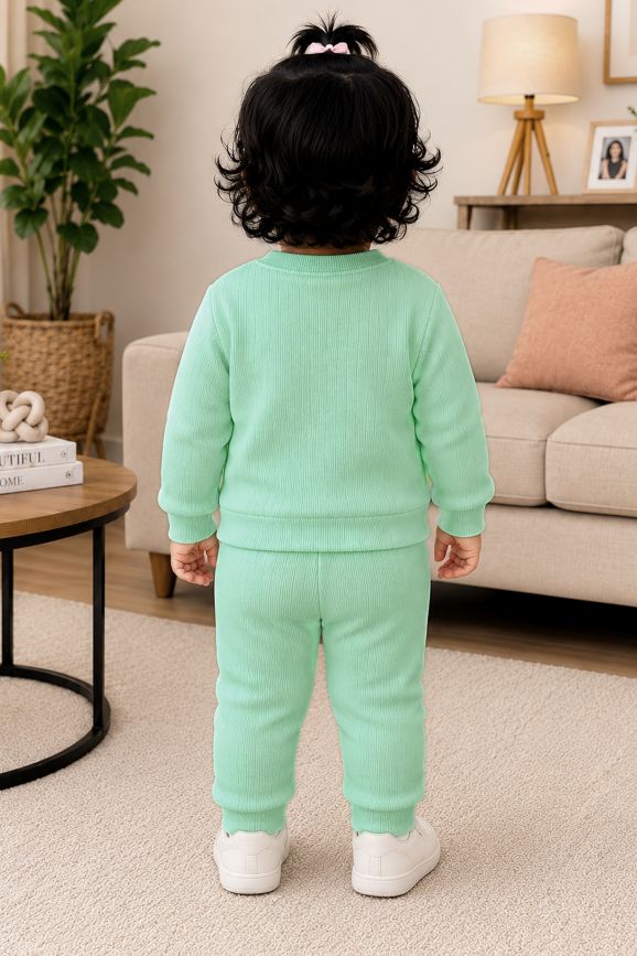 671 - Aqua Green - infant cord set | 320 - 330 GSM Imported Soft Fabric