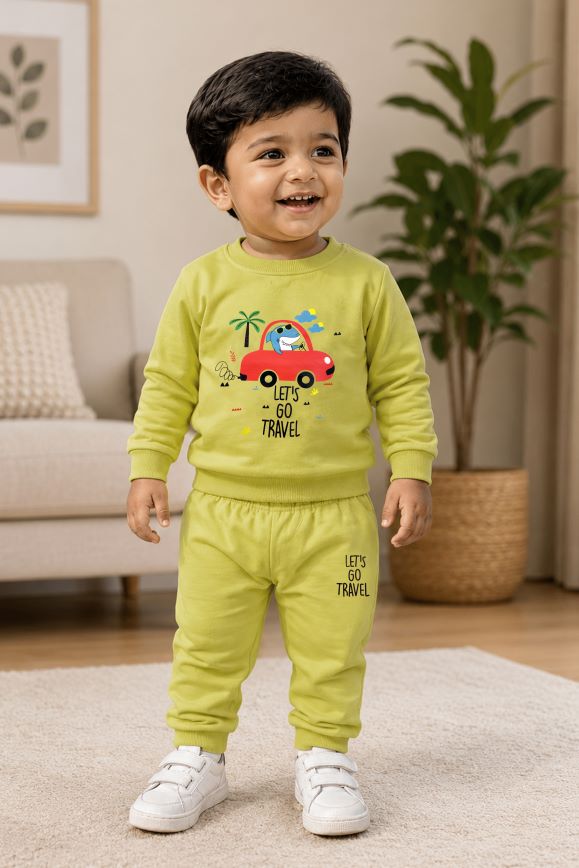 704 - Neon Green  - infant cord set | 260 - 270 GSM  Soft Spun Fleece