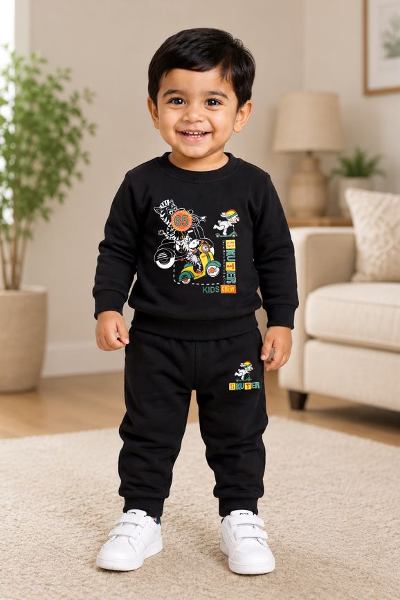 717 - Black - infant cord set | 260 - 270 GSM  Soft Spun Fleece