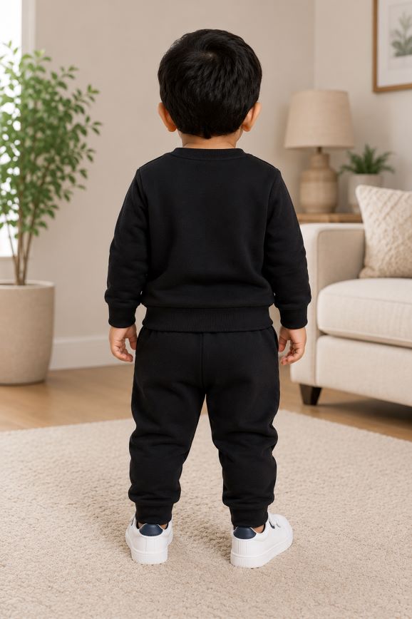 717 - Black - infant cord set | 260 - 270 GSM  Soft Spun Fleece