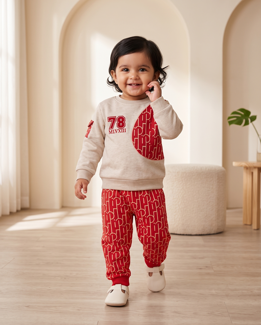 2530 - Red - Infant Cord Set | 330 - 350 GSM Premium Cotton Fleece